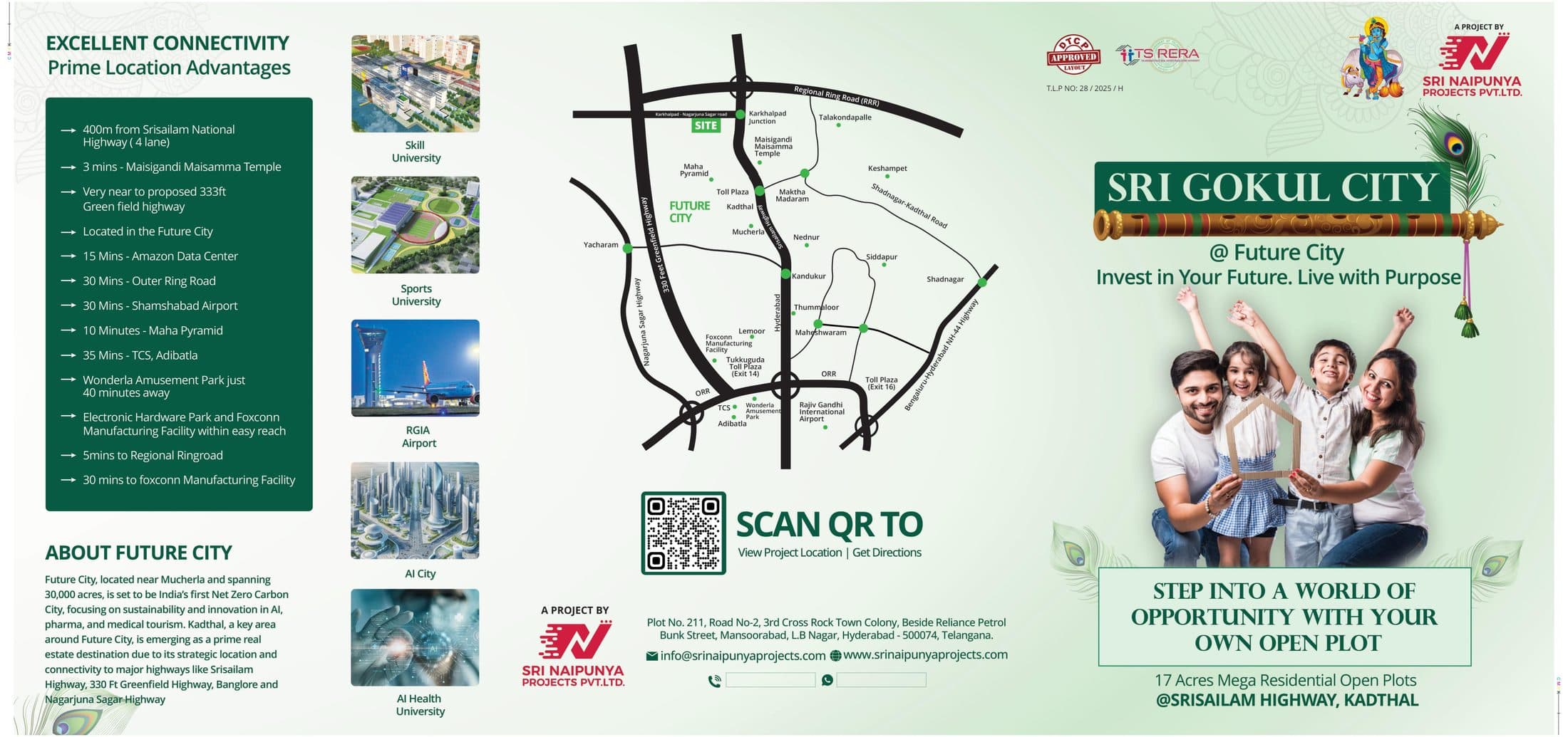 Sri Gokul City connectivity map and Future City location highlights